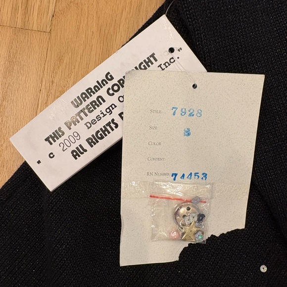 NWT Design Options Size Small Holiday Christmas Santa In Moon sweater VTG Black - Picture 8 of 9